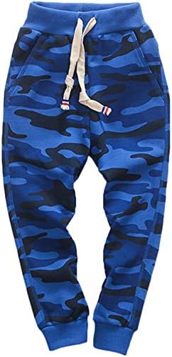 KISBINI Boy’s Cotton Camouflage Sweatpants Sports Pants Joggers for Children Kids