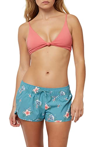O'neill Womens Swim Laney 2 Printed Stretch Board Elastic Waist Shorts, Teal, S #TOP27