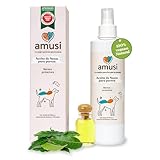 amusi Aceite de Neem para Perros - 250 ml - Spray Antiparasitario Perros Natural - Anti Insectos - Spray Antipulgas Perros - contra Garrapatas Pulgas Mosquitos Moscas Ácaros Piojos - Anti Pulgas