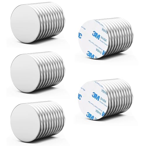 Image of Raheem 50pcs Round Magnets Stickers 10×1mm with 50pcs Adhesive Backing Sticky Magnets Dots for Fridges Magnetic Whiteboard Memo Board Magnetic Strips