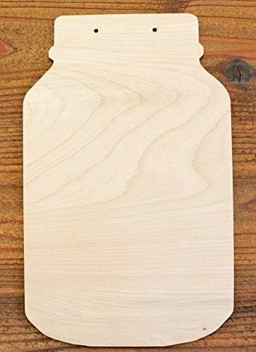6-Pack Mason Jar with or without Holes Unfinished Wood Cutout DIY Crafts Door Hanger Ready to Paint Cut Out Birch Plywood All Sizes