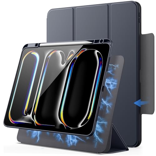 Coque iPad Pro 13 M5 détachable magnétique avec support rotatif gris