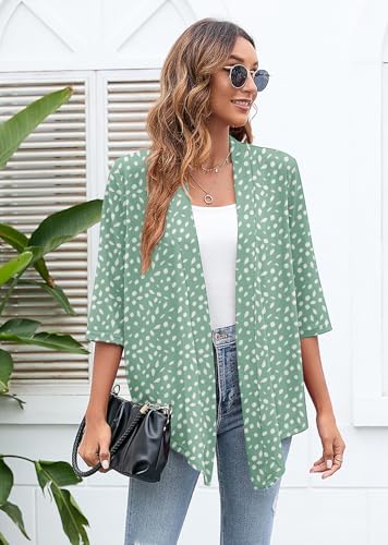 Image of Heymoments Women's Lightweight Open Front Cardigans 3 /4 Sleeve Casual Soft Drape Fall Cardigan S-2XL