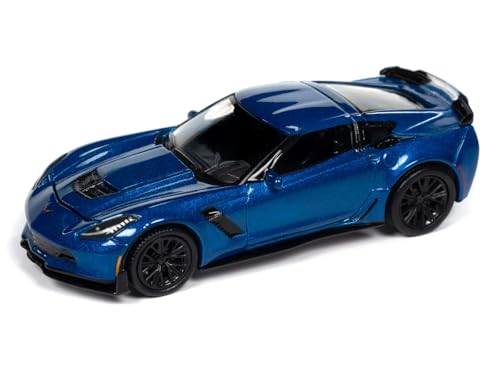Autoworld 2019 Chevy Corvette Z06 Blue 1/64 Modelo Diecast miniatura 1