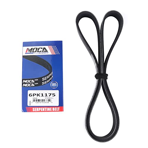 Image of MOCA EPDM 6PK1175 Belt fit for Honda 98-02 Accord 3.0L V6 & Mini 06-08 Cooper 1.6L l4 & Acura 03 CL 3.2L V6 & BMW 06 M6 5.0L V10