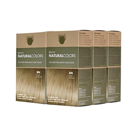 ONC NATURALCOLORS 8N Light Blonde (Pack of 6) 4 fl. oz. (120 mL) Heat Activated Healthier Permanent Hair Dye with Certified Organic Ingredients, Ammonia Free, Vegan Friendly, 100% Gray Coverage Cover