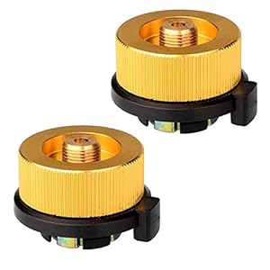 Qiwenr 2Pcs Adaptateur de Bouteille de Gaz de Camping Adaptateur Gaz Conversion Tête Adaptateur Connecteur De Buse Rechaud De Gaz pour Réchaud de Camping Valve Adaptateur pour Bidon en Butane à Visser