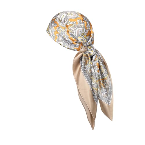Image of 35 inch Men's Silk Cowboy Scarf - Oversized Western Bandana Neckwear, Large Square Scarf with Gift Packaging