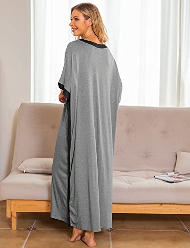Bloggerlove Robe For Women Kaftan Loungewear V Neck House Dresses Maxi Night Gown Comfy Mumu Long Nightgown Cotton Sleepwear #TOP4