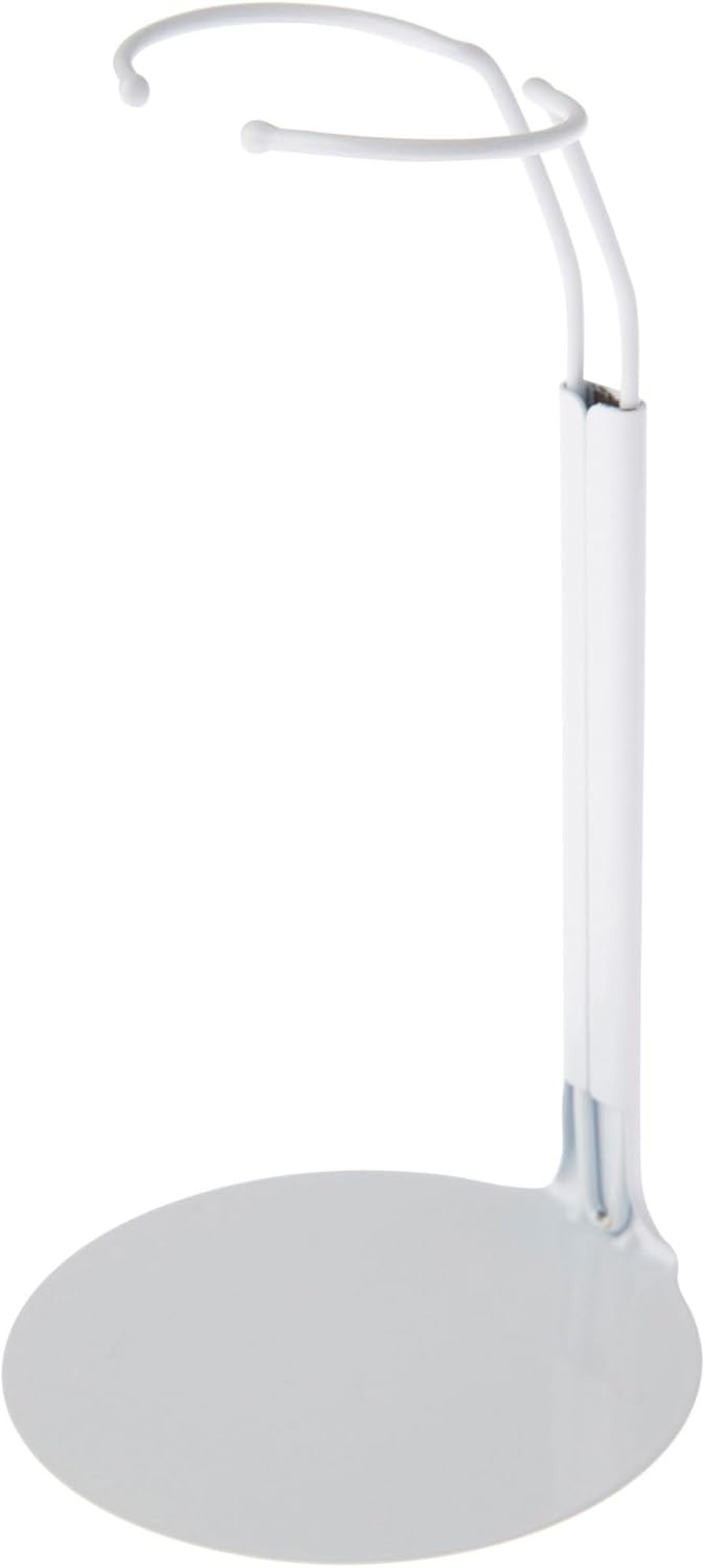 Plymor DSP-5175W White Adjustable Doll Stand, fits 10, 11, and 12 inch Dolls or Action Figures, Waist is 1.75" - 2.25" wide, 5" - 6" around, Pack of 12