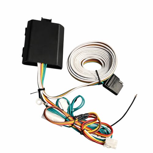 TULALUX Custom 4 Pin Trailer Wiring Harness 56434 for Toyota RAV4 2019–2025, RAV4 Prime & Outlander PHEV 2023–2025, Plug & Play 4-Way Flat Trailer Light Connector with Dust Cover & Fuse Kit