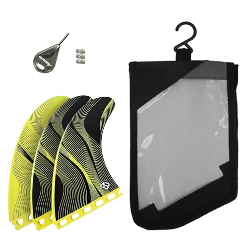 AQUBONA �T�[�t�{�[�h�p�g���C�t�B�� Single Tab/Dual Tab �v���~�A���n�j�J���O���X�t�@�C�o�[ �ǍD�ȃh���C�u���ƃz�[���h�� M/L�T�C�Y surfboard fin with Fin Key Screws