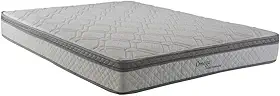 Herval Colchão Ômega Queen Size com Pillow Top e Molas Ensacadas, Cinza com Branco, 22x158x198cm, D26, Suporta até 110kg