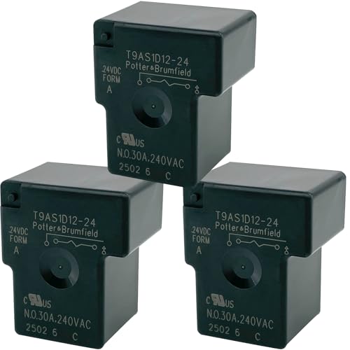 T9AS1D12-24 Relay (3-Pack) 30A 240VAC SPST-NO 4-Pin PCB Power Relay Compatible with Frigidaire Oven Broiler Refrigerator Control Board Repair Resolves Broiler Circuit Failure