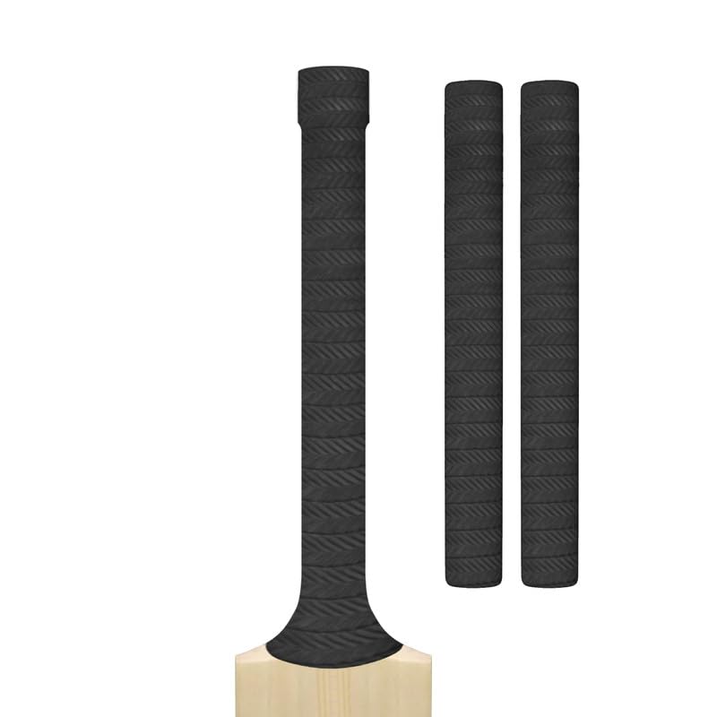 Cricket Bat Grips โ Premium Rubber Cricket Bat Grip Tape for Maximum Hold & Shock Absorption (2, Black, Grooved)