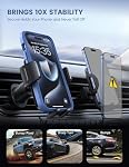 Lamicall 2025 Serrure plus large & Support de téléphone de voiture en métal Hook Vent [Boîtes de rechange] Supports de téléphone pour votre voiture Air Évent pour iPhone 17 16 15 14 13 Pro Max, Cadeau de maman