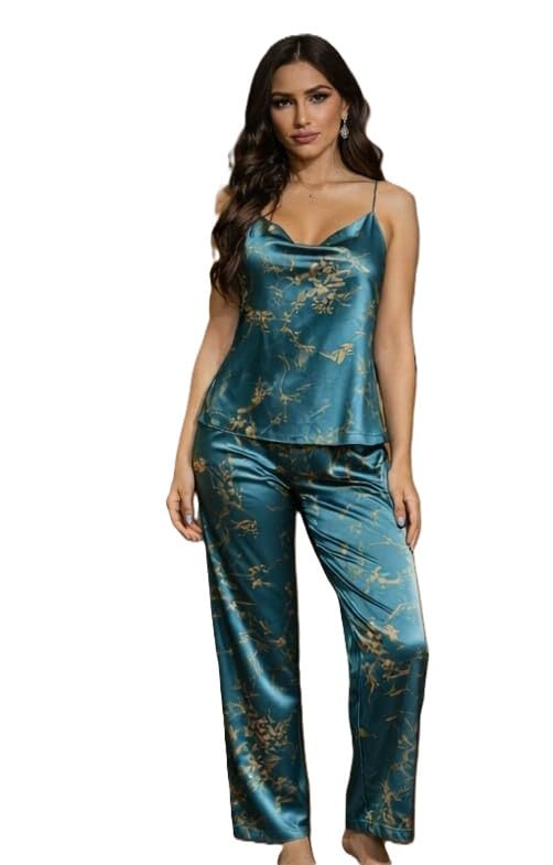 BuyBuddy Floral Satin Night Suit Set for Women – Soft Silky Cami Top & Pajama Sleepwear, Comfortable Stylish Loungewear fo... - Review, Price and Buying Guide