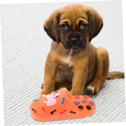 FONDOTIN 2 Stück Bissfestes Kauspielzeug Hund Aus Ungiftigem Gummi Mit Pfeifton Hausschuh Design Zur Zahnreinigung Für Hundewelpen Haustierspielzeug