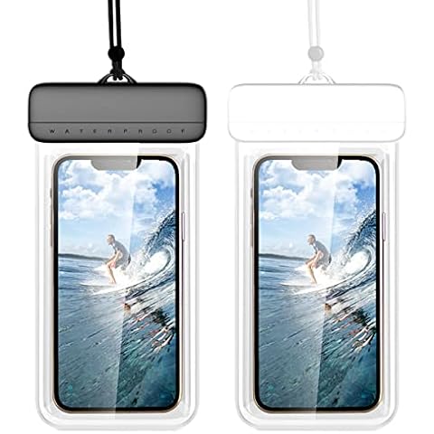 KOTLIE Waterproof Phone Pouch, 2 Pack Waterproof Cell Phone Case Compatible with iPhone 14 Pro Max/13/12/11/XS/XR/8/7/Galaxy S22/S21/Note20/Pixel Up to 7", IPX8 Cellphone Dry Bag for Vacation Swimming Cover