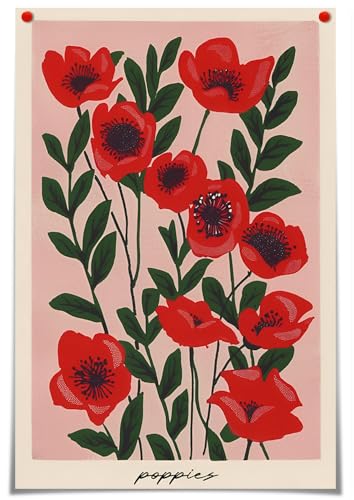 Canviburst Vintage Flower Canvas Wall Art Classical Oil Painting Poppy Poster Landscape Wall Print Abstract Art Pictures Home Decor For Living Room Bedroom 12 X 16 In Unframed thumb #6
