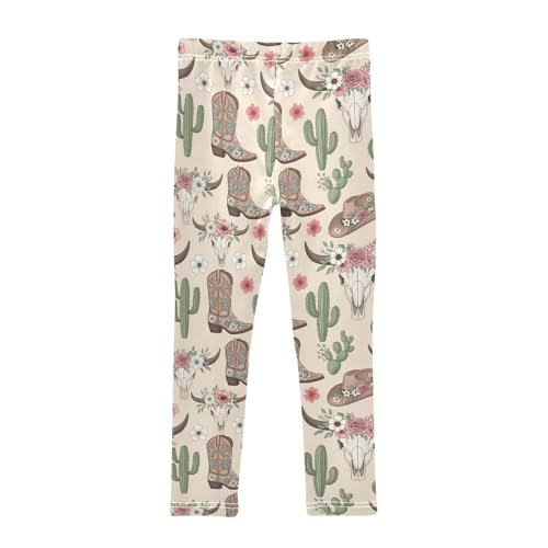Girls Leggings Size 4T Cowboy Goat Skull Breathable Comfortable Girl Yoga Pants for Dance Running2