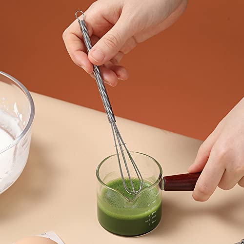 Set of 2 Mini Stainless Steel Whisks - Portable Tiny Whisk Egg Beater with Thick Wire for Cooking, Blending, Whipping, Beating, and Stirring - Image 2
