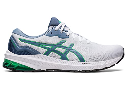 ASICS Men's GT-1000 11 Running Shoes, 10.5, White/Steel Blue