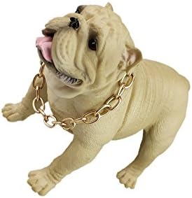 Nuanmu Bulldog English Bulldog Statue Pet Portrait Dog Statue Figurine Memorial Car Dashboard Decors Toy Bulldog (White)