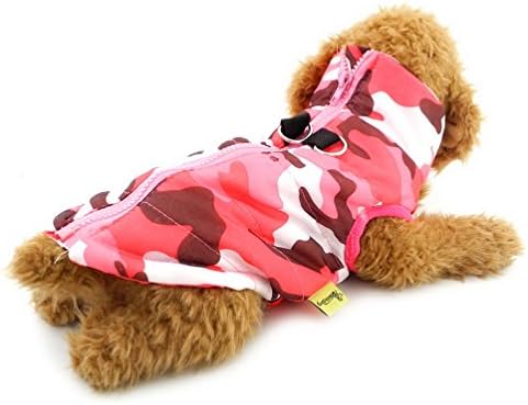 SELMAI Camo Waterproof Small Dog Cat Winter Coat Quilted Vest Jacket Harness with D-ring Pet Puppy Puffer Coat Chihuahua Cold Weather Clothes Apparel Blue XL