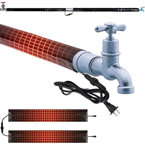 H&G lifestyles Insulated Water Pipe Heating Wrap, 3ft Anti-Freeze Heating Jacket for Water Pipe Internal Thermostat Max Temp 158℉ Winter Must-Have(Pack of 2) Cover