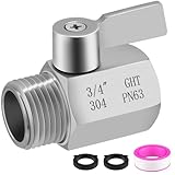 Válvula de cierre de manguera de jardín, adaptador de válvula de bola de manguera de alto flujo de acero