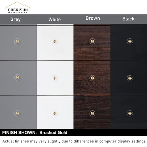 QOGRISUN 15 Pack Gold Cabinet Knobs, 1-1/4" Round Clear Glass and Brass Drawer Knobs, Modern Decorative Pulls for Kitchen Cupboard, Dresser & Bathroom Vanity Hardware by QOGRISUN - Image 9