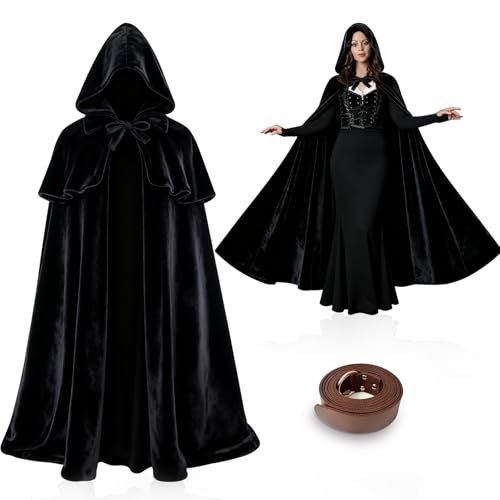 Sunlisky Medieval Cloak with Hood Women Renaissance Costumes Hooded Cloak