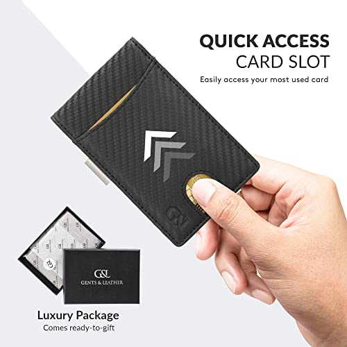 GENTS & LEATHER Mens Slim Wallet with Money Clip RFID Blocking Bifold Credit Card Holder for Men with Gift Box4