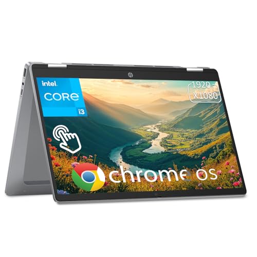 HP Chromebook Plus x360 Laptop 14' 2 in 1 Touchscreen Business Laptop for Student Intel Core i3 N305 8GB RAM 256GB UFS Backlit KB Wi-Fi 6 Chrome OS w/Google AI