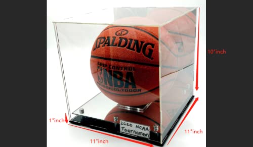 Billyjoe Full Size Basketball Acrylic Display Case Showcase Square Box Memorabilia Uv Protection Riser Mirror Dustproof With Name Plate thumb #1