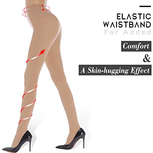 Image of YAGAXI Opaque Control Top Pantyhose for Women High Waist 70D Women's Tights