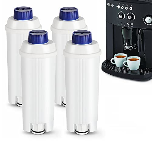 4×Wasserfilter Ersatz für DeLonghi Kaffeevollautomat ECAM, DLSC002, Magnifica, ETAM Autentica und Verschiedener Modelle von Esam für DeLonghi Kaffeemaschine Cover