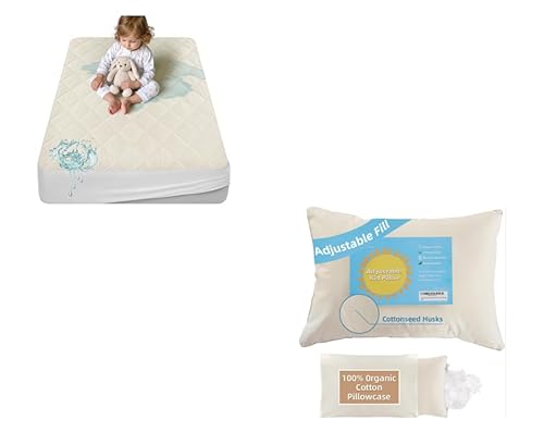 LOFE Organic Pillow + Organic Crib Mattress Protector