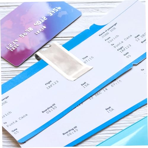 Sujetabilletes de metal con abridor multifuncional y pinza rígida de alta capacidad para tarjetas 5
