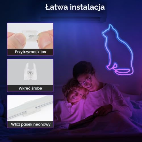 Neonowa taśma LED 5m, wodoodporna neonowa taśma świetlna LED IP67 z aplikacją i pilotem, neonowe oświetlenie sznurkowe do dekoracji wewnętrznych i zewnętrznych