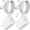 Cargador Rápido para iPad, Cargador Rápido 2 Unidades Adaptador de Pared Tipo C USB C a C Cable 1.8m para iPad Pro 12.9, iPad Pro 11/13 pulgadas (M4), iPad Air 5ta/4ta, iPad mini 6/7, iPad 10/11 (A16) 2