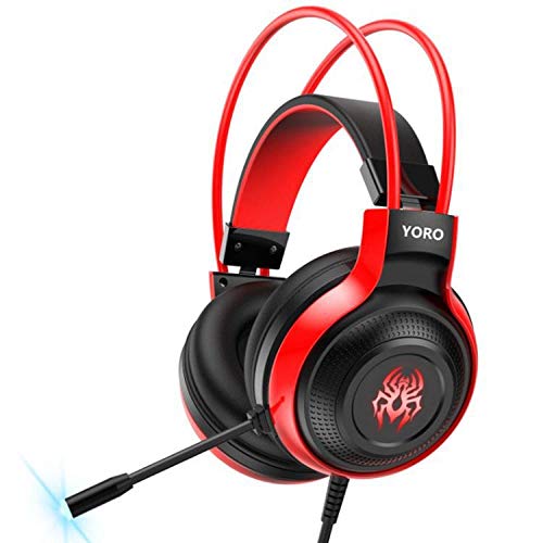 Avec casque de jeu stéréo réduisant le bruit, casque de jeu stéréo pour PS4 PC Xbox One S X Nintendo Switch PC portable Mac avec microphone Rouge