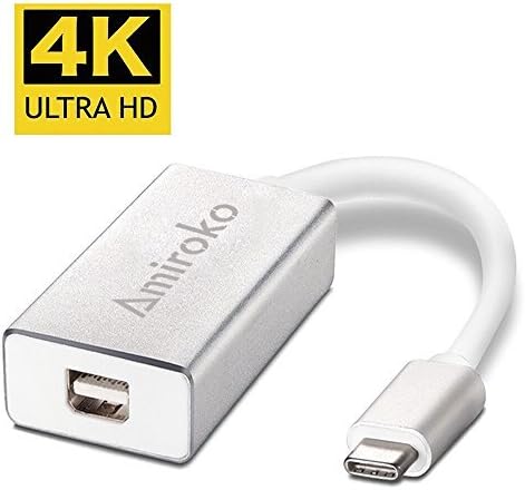 USB-C to Mini DisplayPort Adapter, Amiroko USB 3.1 Type C to Mini DP Adapter Support 4K, 1080P for MacBook Pro 2016, MacBook 12", Alienware, Chromebook Pixel, to LED Cinema Display/ Dell Monitor etc
