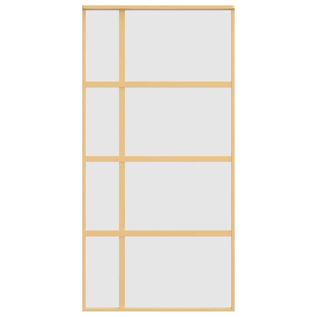 vidaXL Porta Scorrevole Oro 102,5x205 Vetro Smerigliato ESG Alluminio