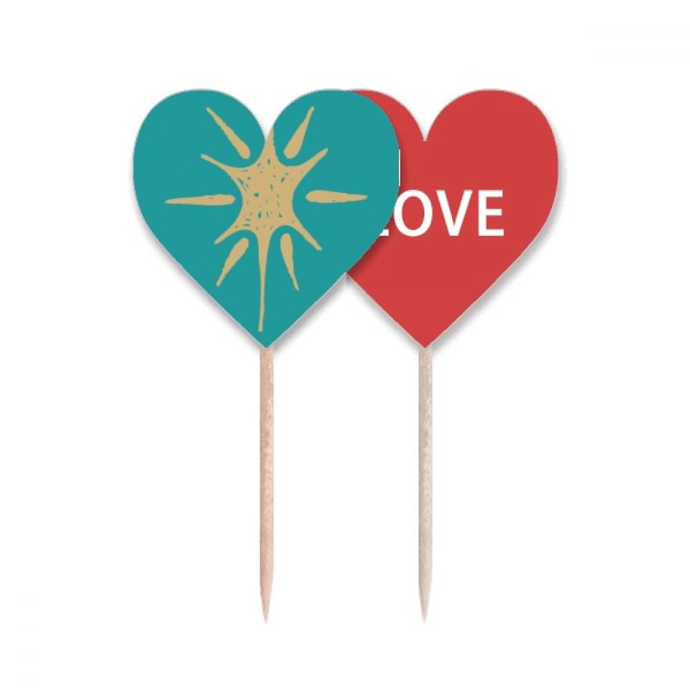 Cure-dents motif art soleil avec drapeau love heart pour décoration de cupcake de mariage