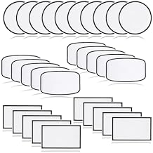 30Pcs Sublimation Patches, Iron-on Blank Patches 3 Shapes Black Frame Embroidery Patch for DIY Crafts Hats Backpack Uniforms Bags Clothes