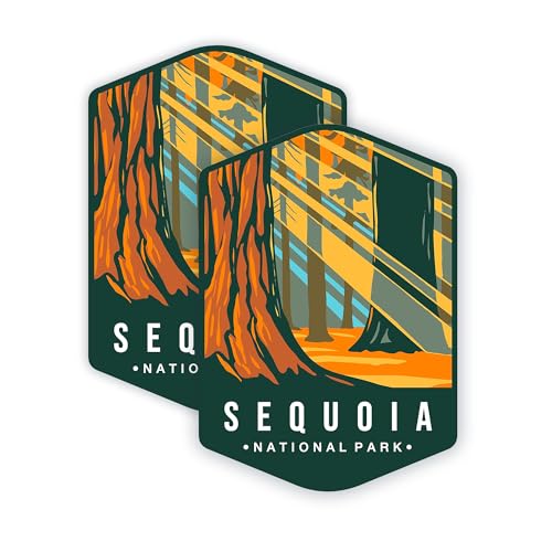 Image of eDesign Sequoia National Park Sticker | 2-Pack | - 4 Inches - National Park Stickers for Waterbottle Scrapbook Car Truck SUV Van Window Bumper Wall Laptop Tablet Cup Tumbler and Any Smooth Surface