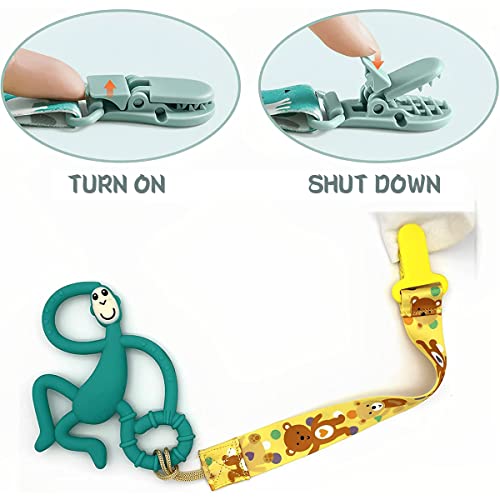 مشبك لهاية لا يمكن إضاعته ويمنع السقوط من ايباما، حامل عضاضة لهايات شامل مع سلسلة للرضع الأولاد والبنات، رسومات مختلفة للجنسين، 8 قطع، متعدد الألوان