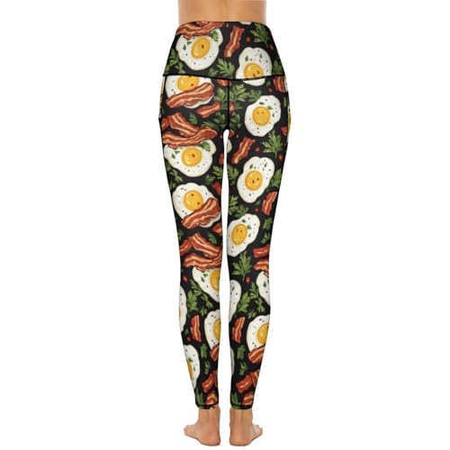 Legging d'entraînement imprimé bacon au plat idéal pour le studio - 5